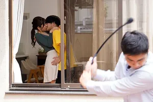 Horny Japanese bitch wants fuck-stick in every hole - JAV! Busty Japan female gets insane with youthfull man's enormous schlong in the bathroom.